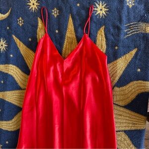Vintage Red Satin Slip